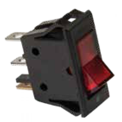 Interruptor luminoso rectangular tecla roja 10Amp 250V